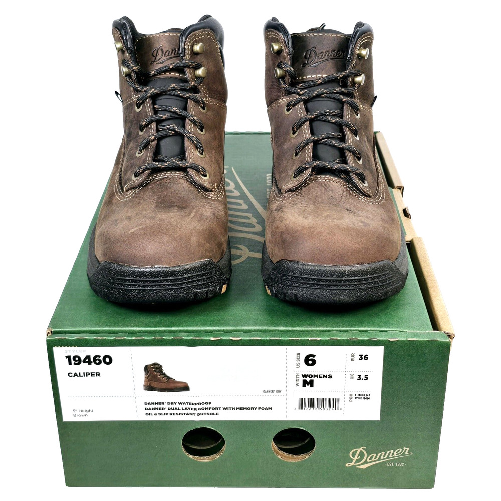 Danner Women's Sz 6 M Caliper 5" Brown Leather Waterproof Work Boots 19460 USA